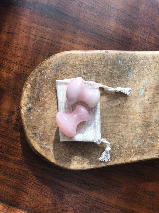 Rose Quartz Mushroom Gua Sha (pair)